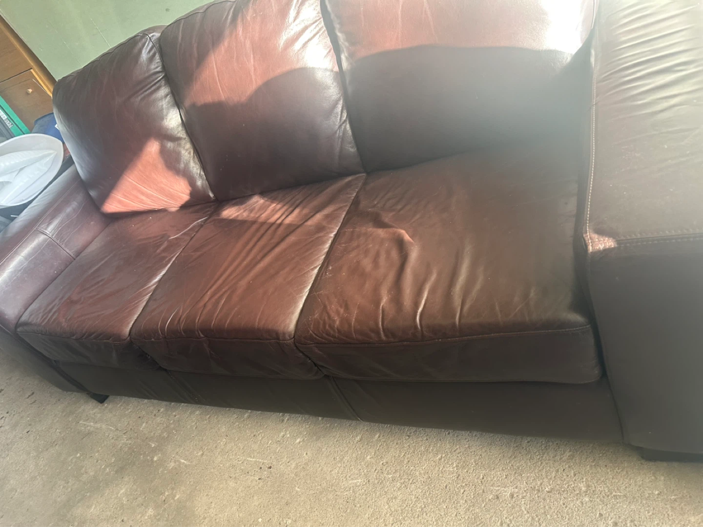 Brown real Italian Leather Couch
