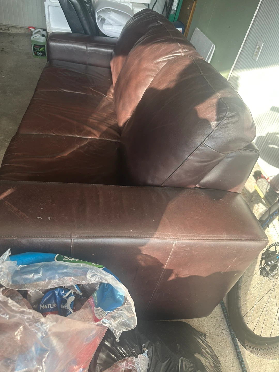 Brown real Italian Leather Couch - photo 3