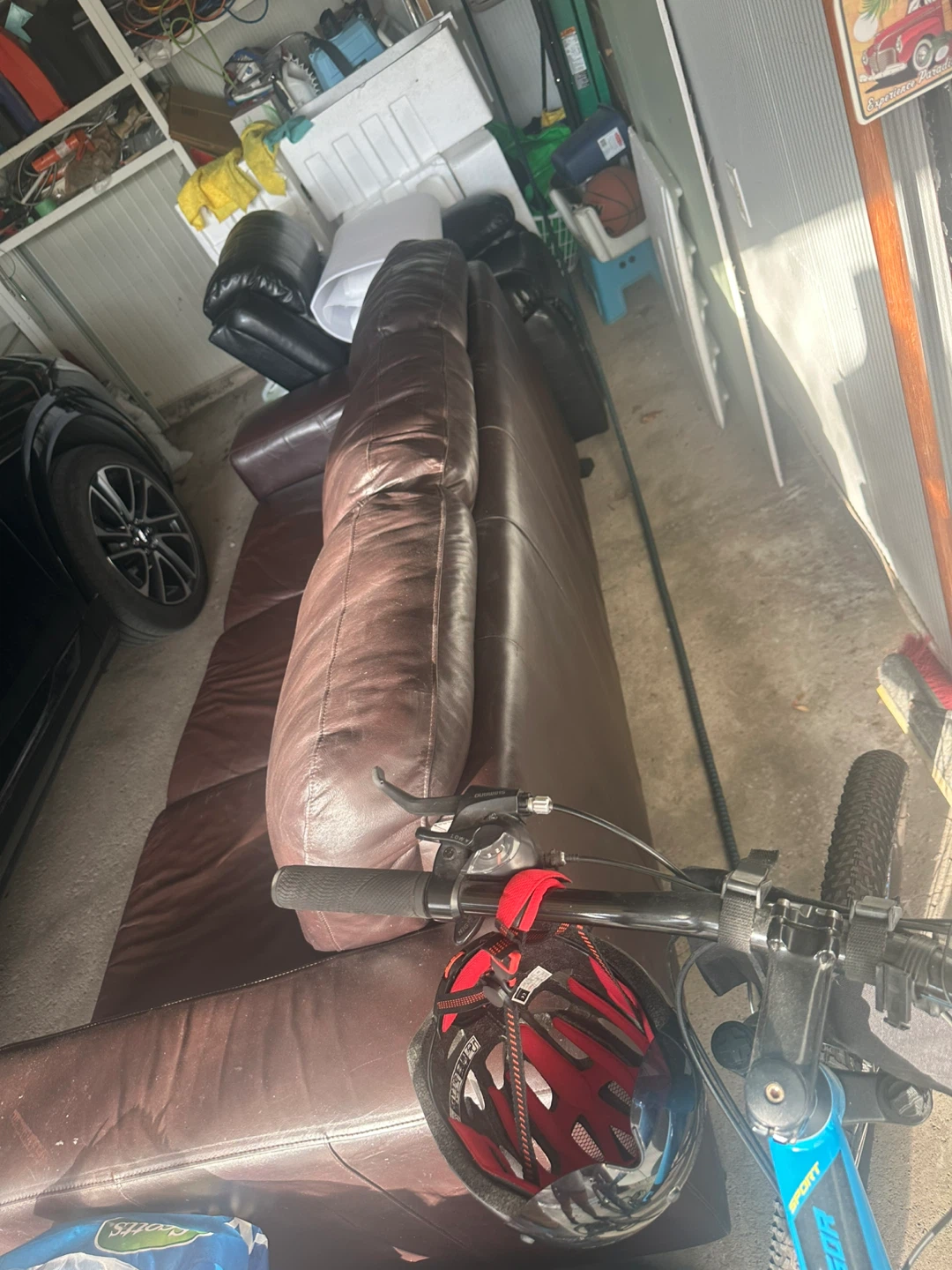 Brown real Italian Leather Couch - photo 5