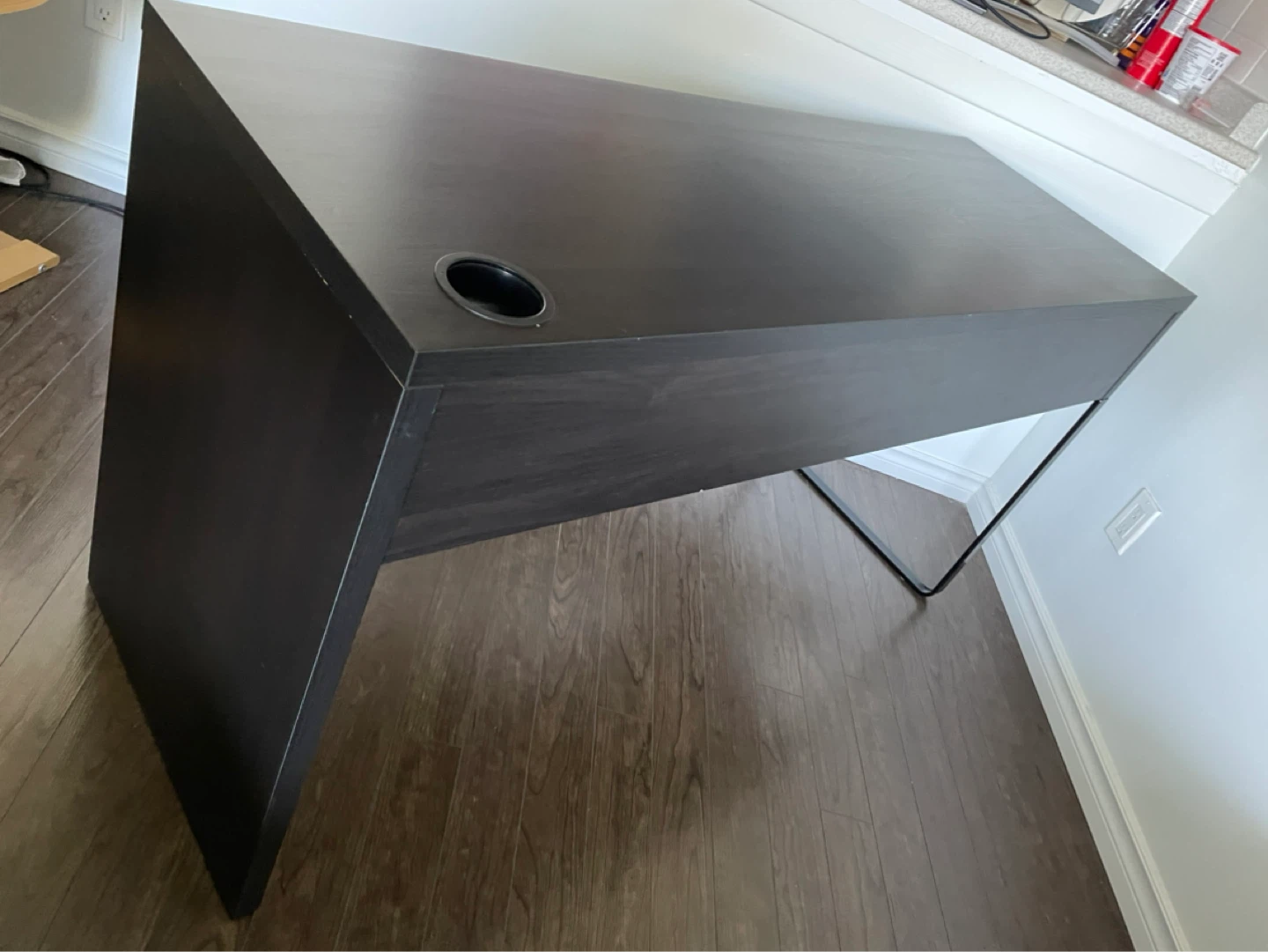Black Desk with Two Drawers and Cup Holder - photo 5