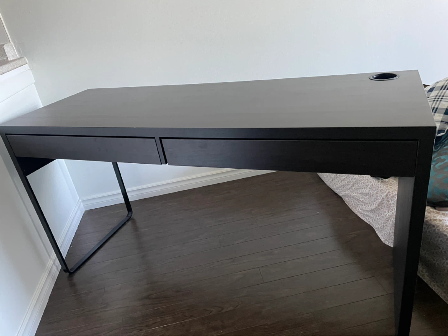 Black Desk with Two Drawers and Cup Holder - photo 4