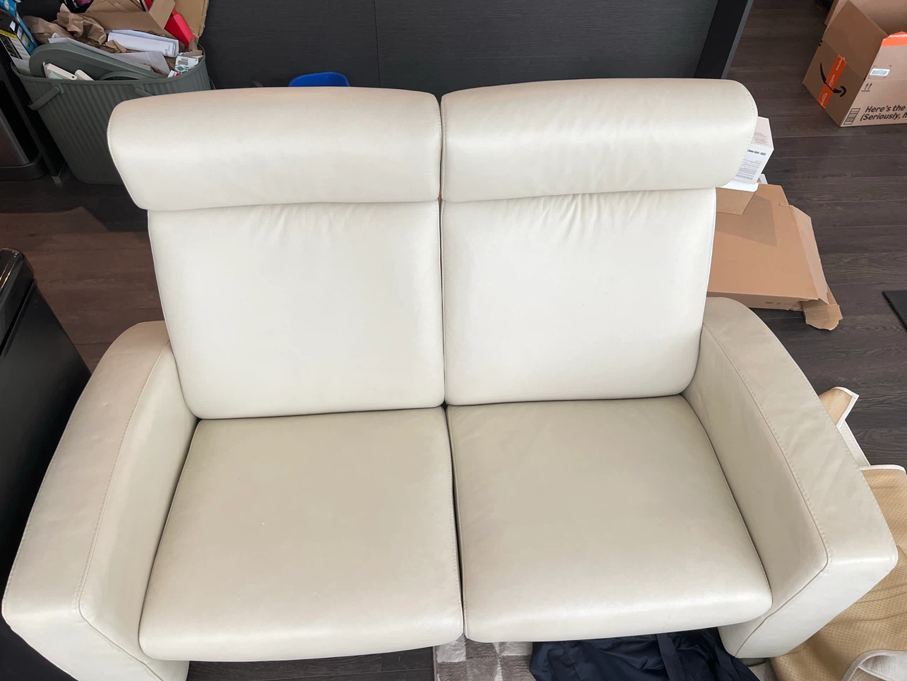 Cream Leather Sofa (3 seats and lover seats) - photo 5
