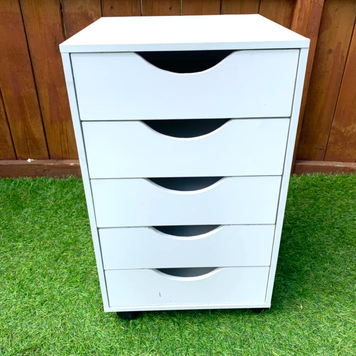 Rolling Storage Cabinet Drawer Organizer Wood Cart 5 Drawers - photo 2