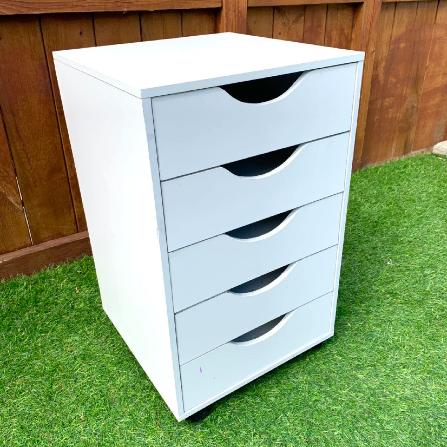 Rolling Storage Cabinet Drawer Organizer Wood Cart 5 Drawers