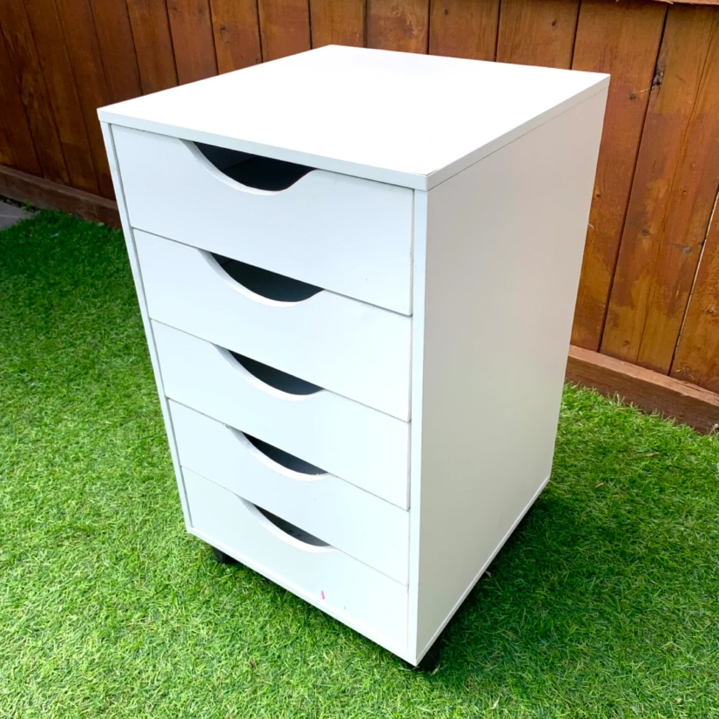 Rolling Storage Cabinet Drawer Organizer Wood Cart 5 Drawers - photo 3