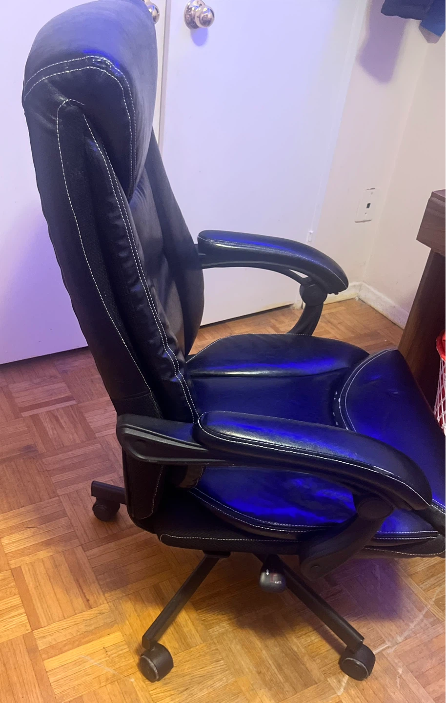 Black Faux Leather Office Chair