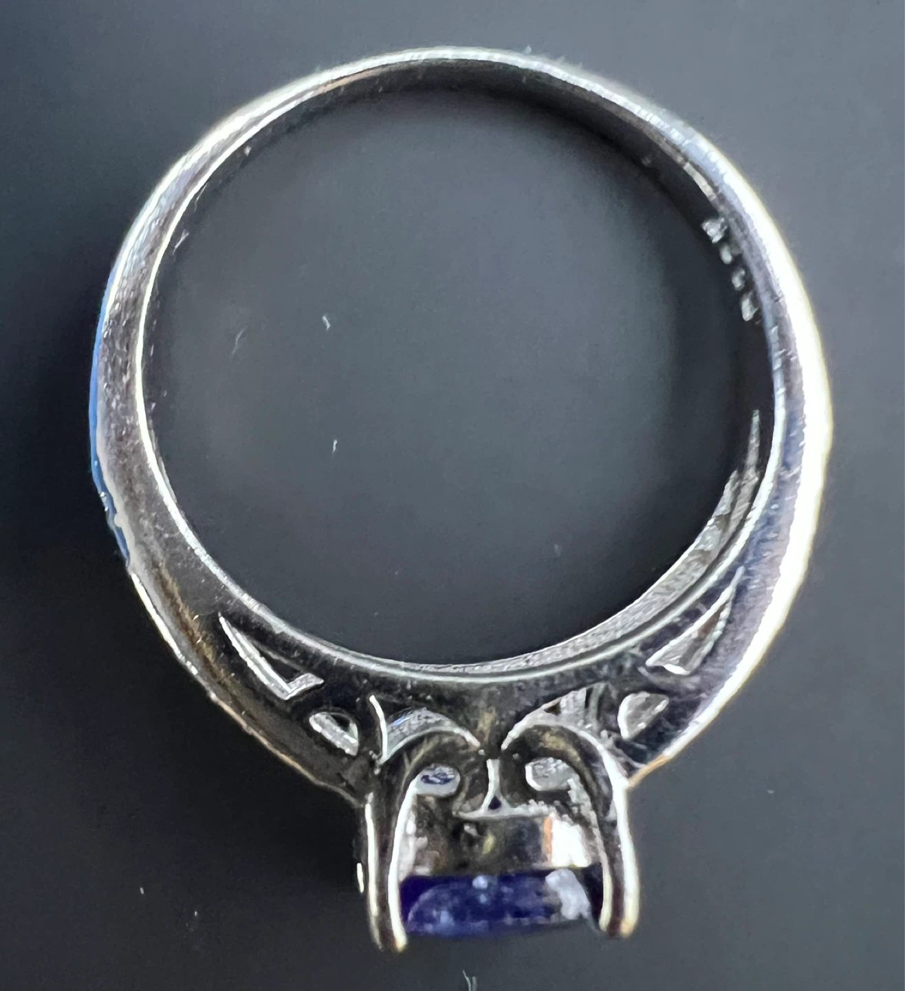 925 Sterling Silver Blue Sapphire & CZ Ring - photo 2