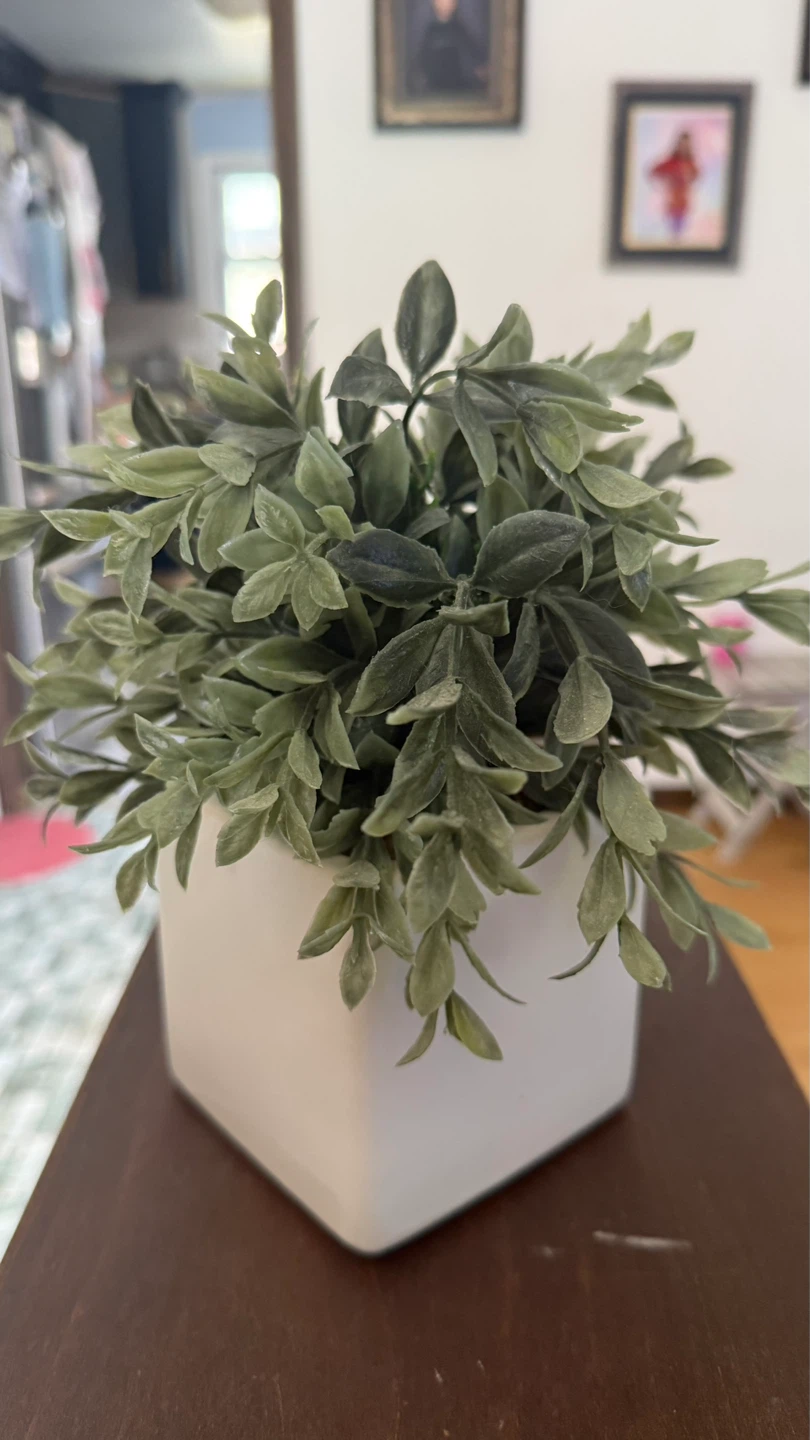 Artificial Faux Plant in White Ceramic Pot - photo 4