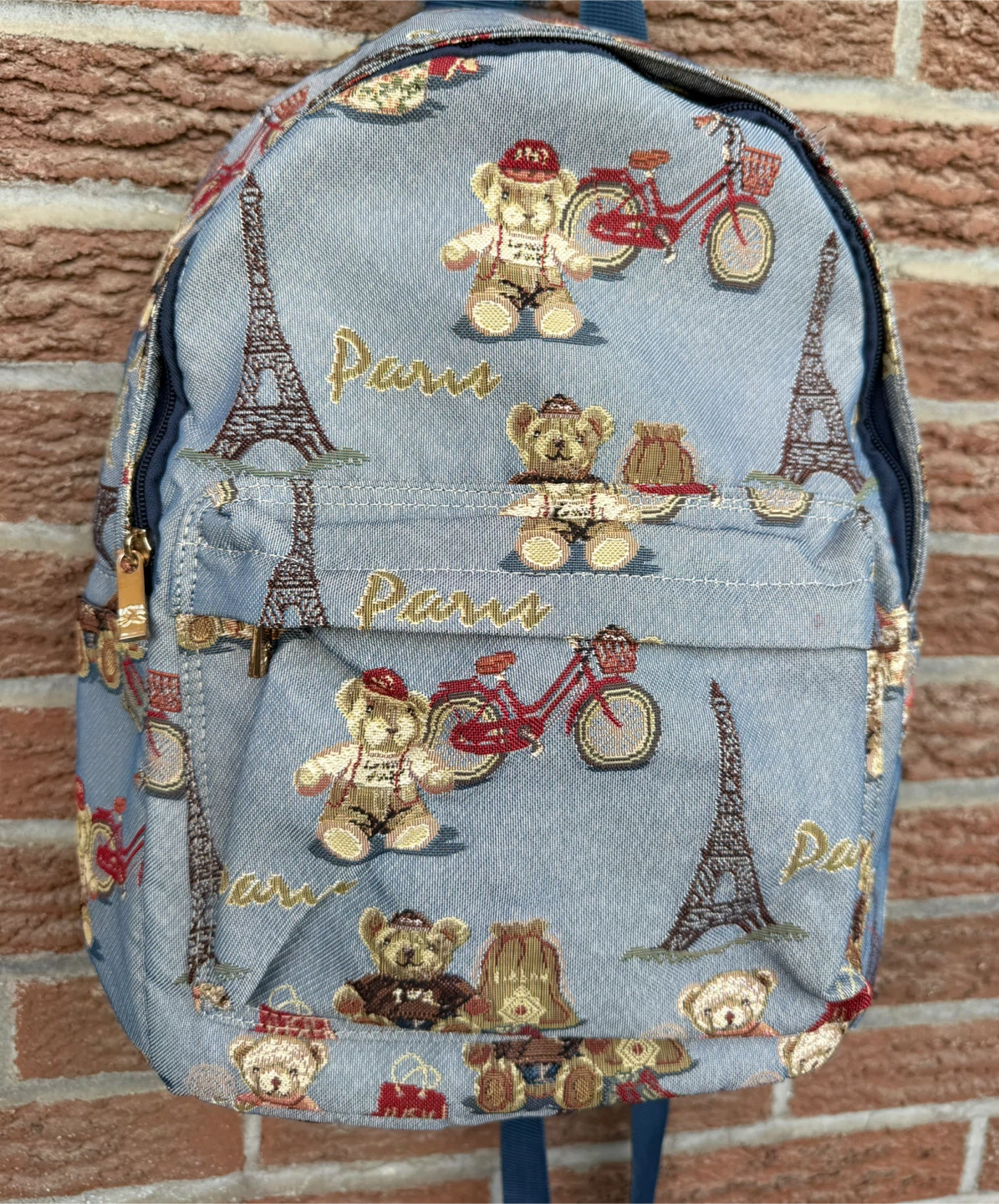 Signare  Mini Backpack - Paris Teddy Bear & Eiffel Tower Print