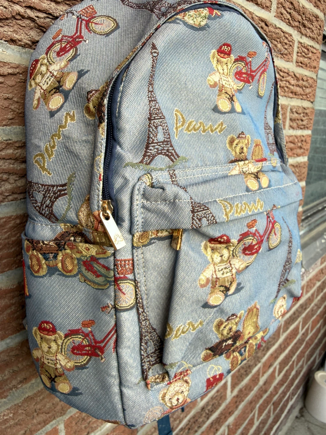 Signare  Mini Backpack - Paris Teddy Bear & Eiffel Tower Print - photo 2