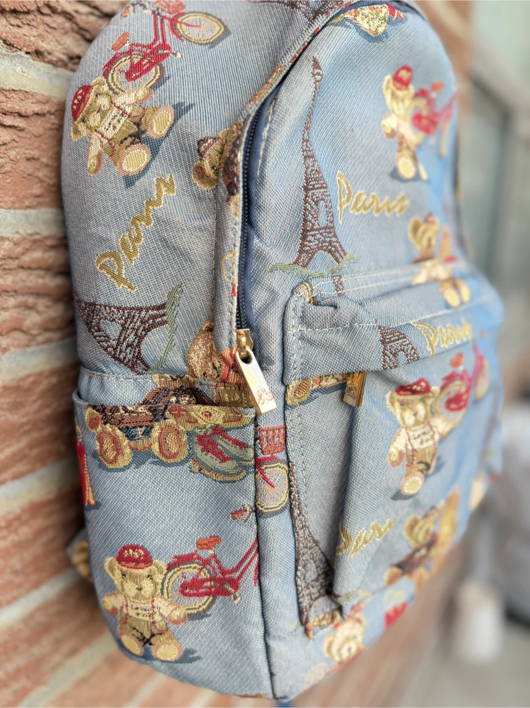 Signare  Mini Backpack - Paris Teddy Bear & Eiffel Tower Print - photo 4