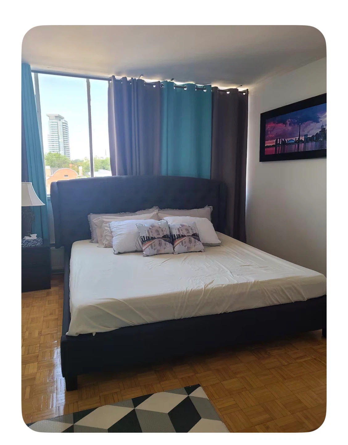 Dark Grey Tufted Headboard Bed Frame