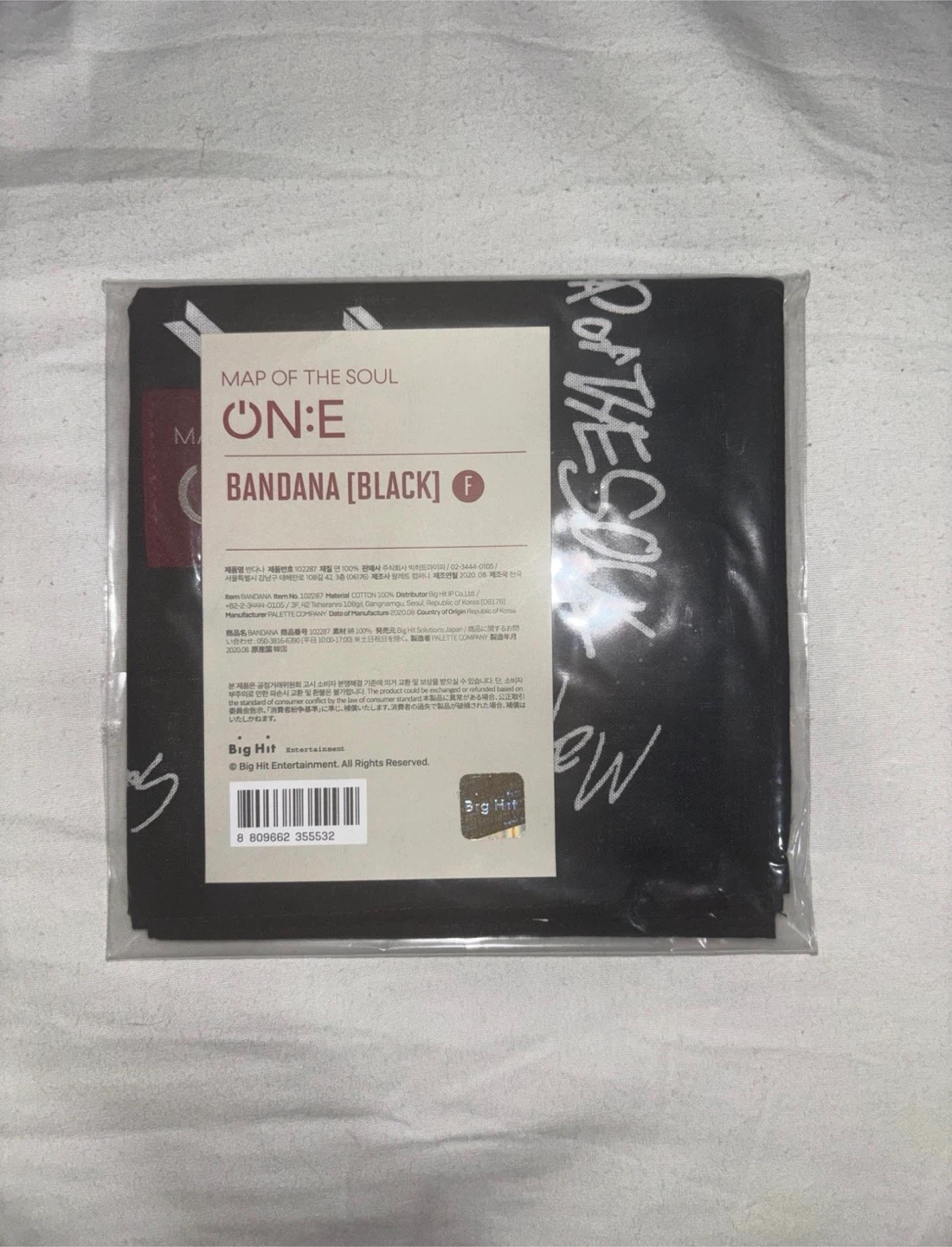 BTS MAP OF THE SOUL ON:E Bandana (Black)