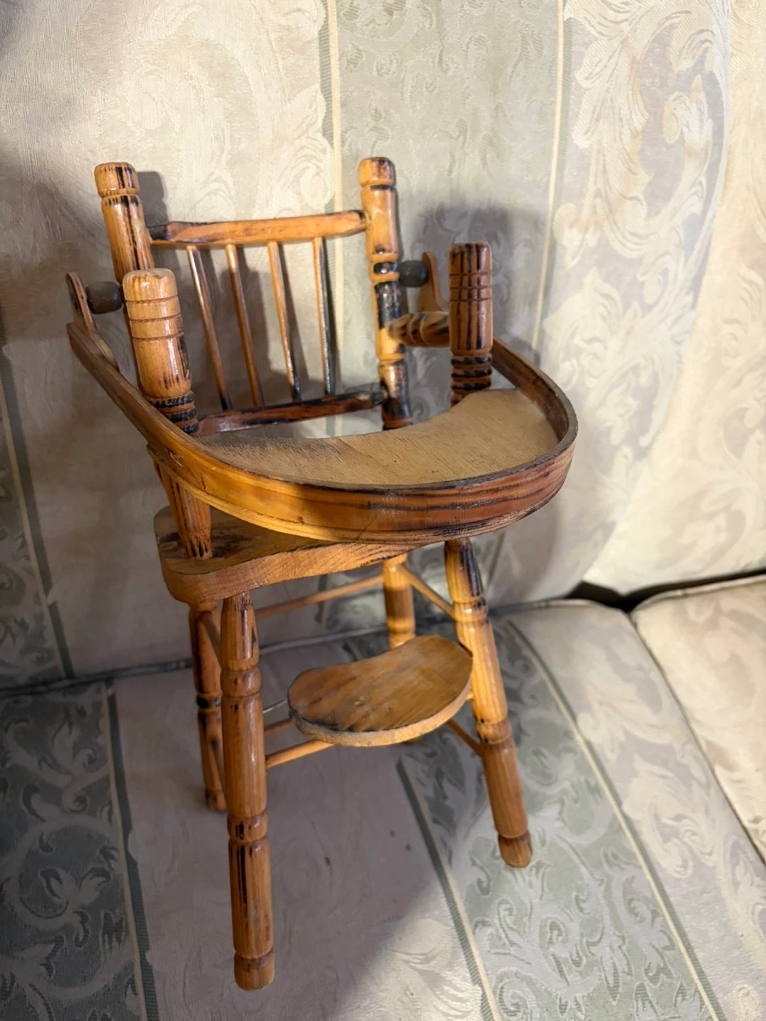 Wooden doll high chair
