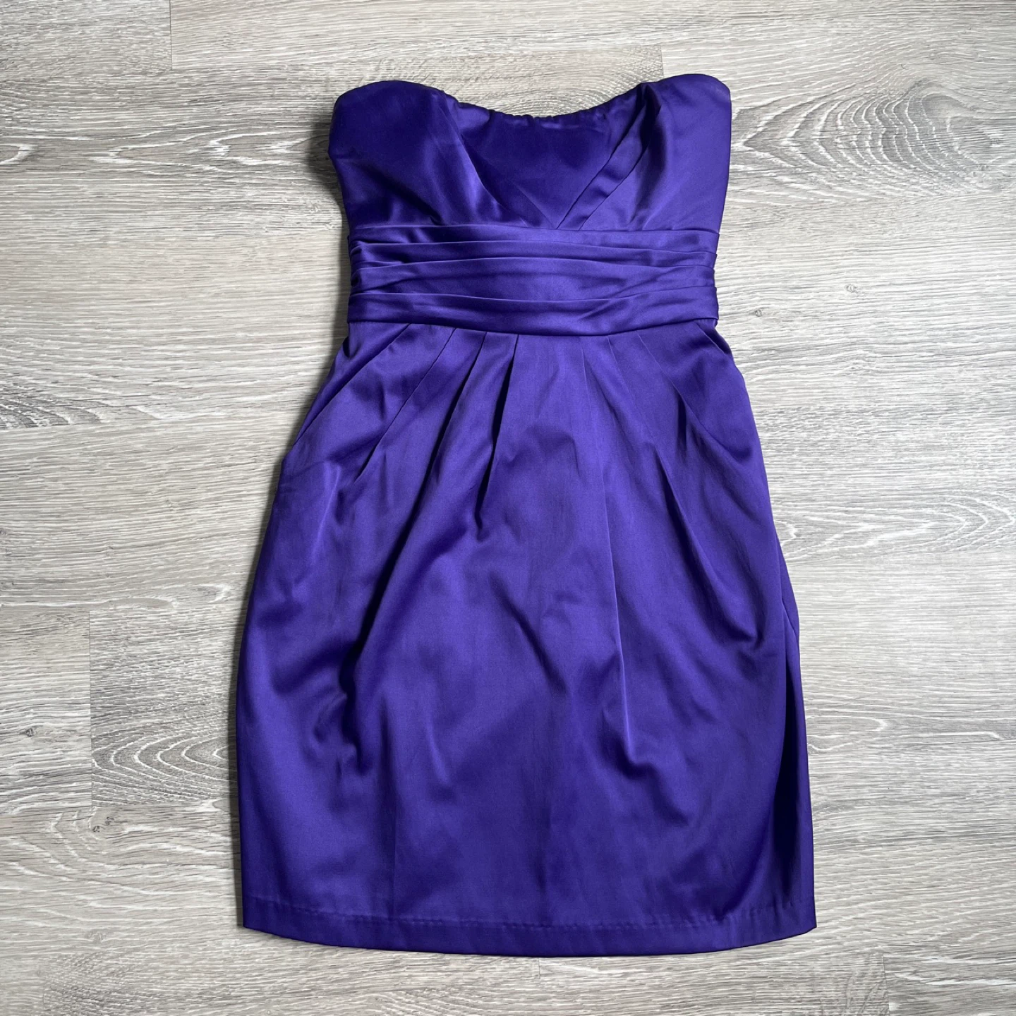 Purple Strapless A-line Dress, Size XS