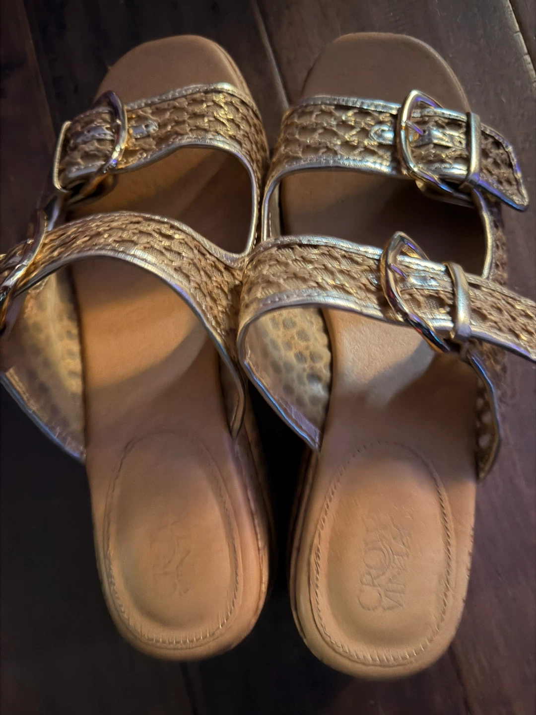 Crown Vintage Gold Woven Slides size 10 - photo 2