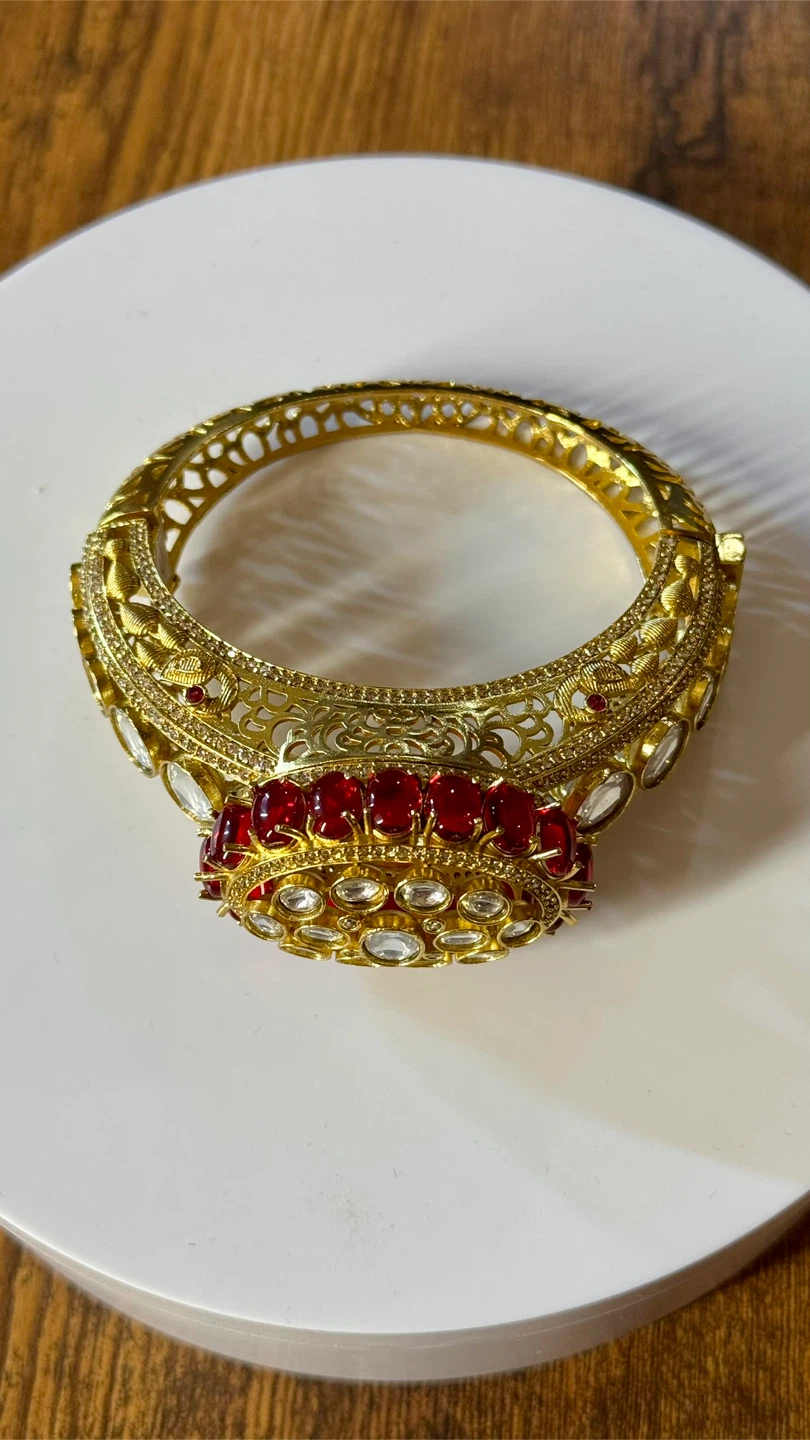 Moissanite Bracelet with Red and Clear Stones - photo 3