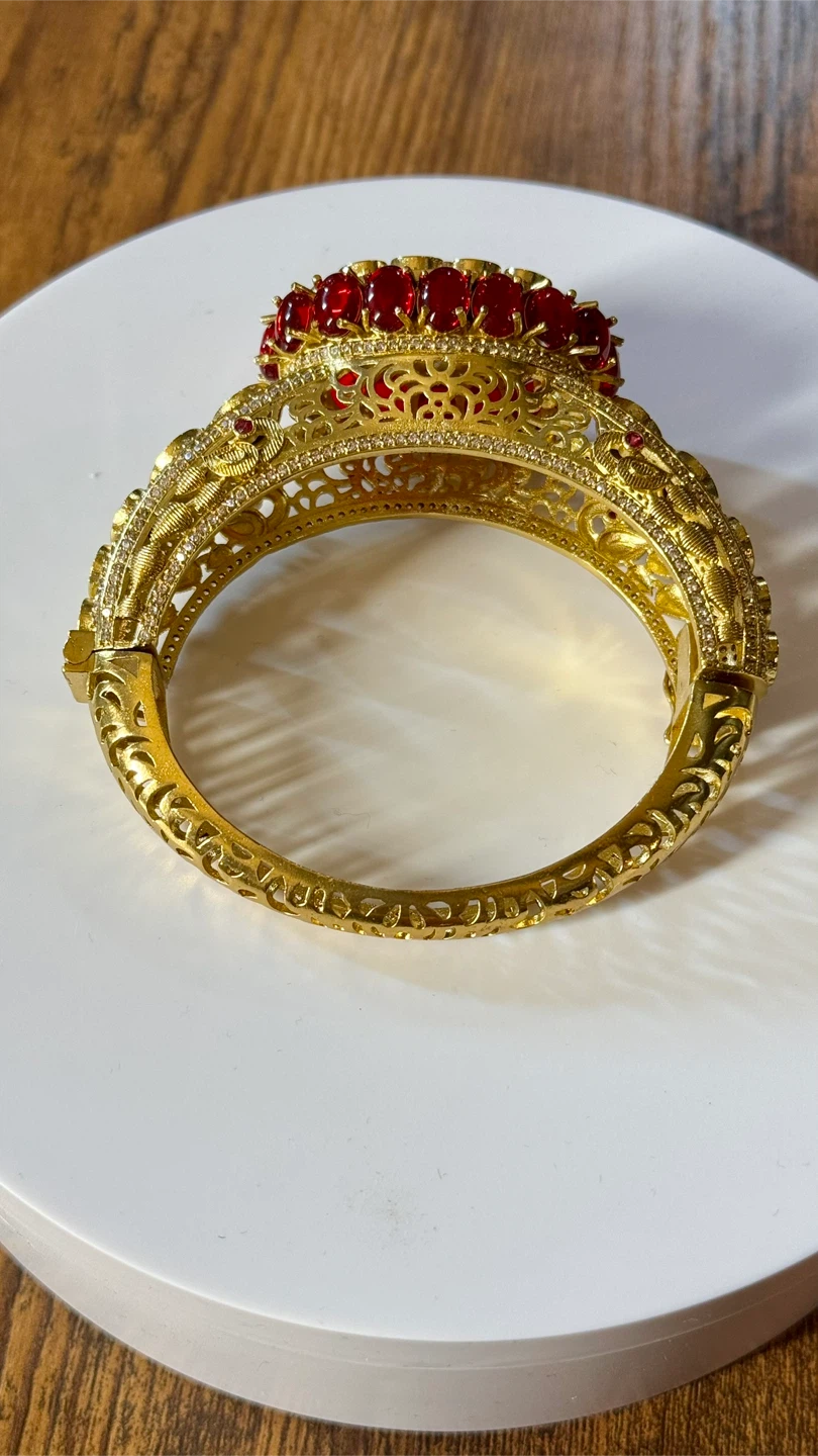 Moissanite Bracelet with Red and Clear Stones - photo 4
