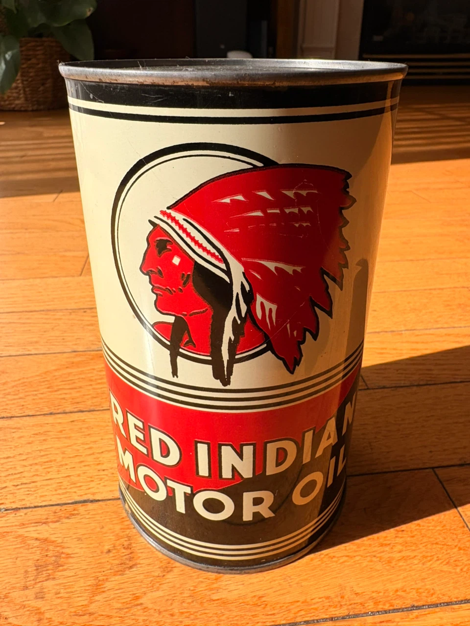 Red Indian Motor Oil Can - One Imperial Quart