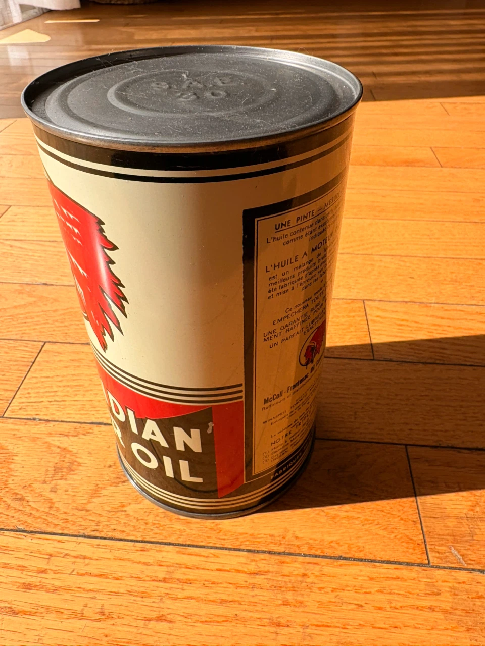 Red Indian Motor Oil Can - One Imperial Quart - photo 4