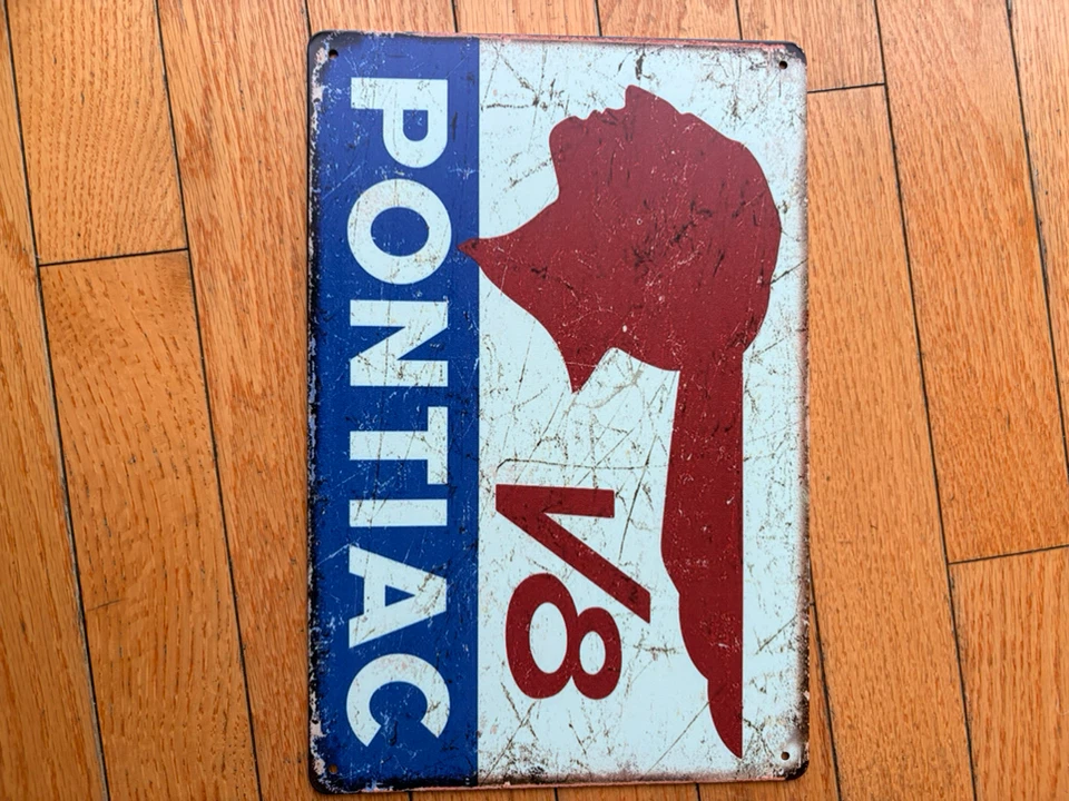 Vintage Pontiac V8 Metal Sign - photo 2
