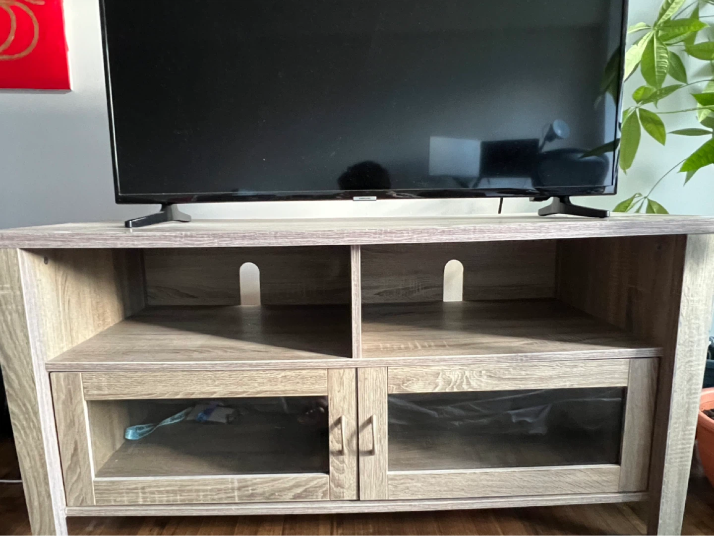 TV Stand with Cabinet Storage