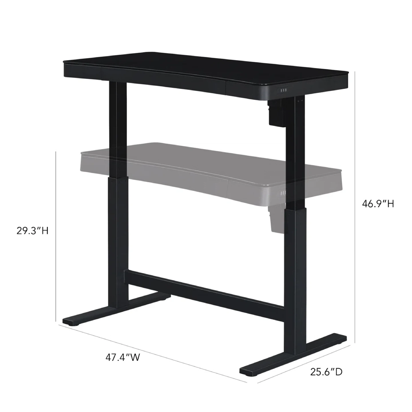Adjustable Glass Top Standing Desk - photo 5