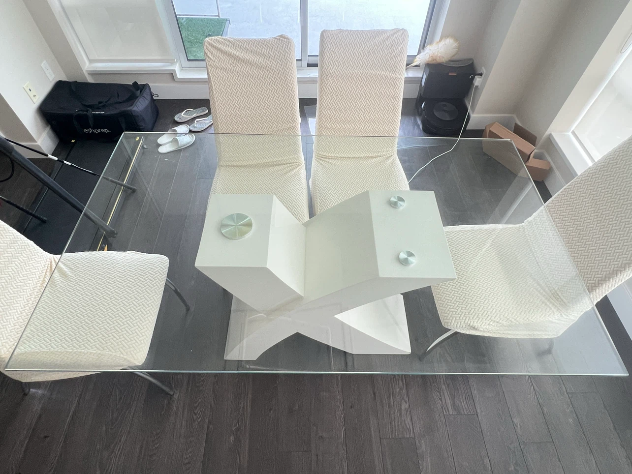 Glass Dining Table with 6 Chairs - photo 2