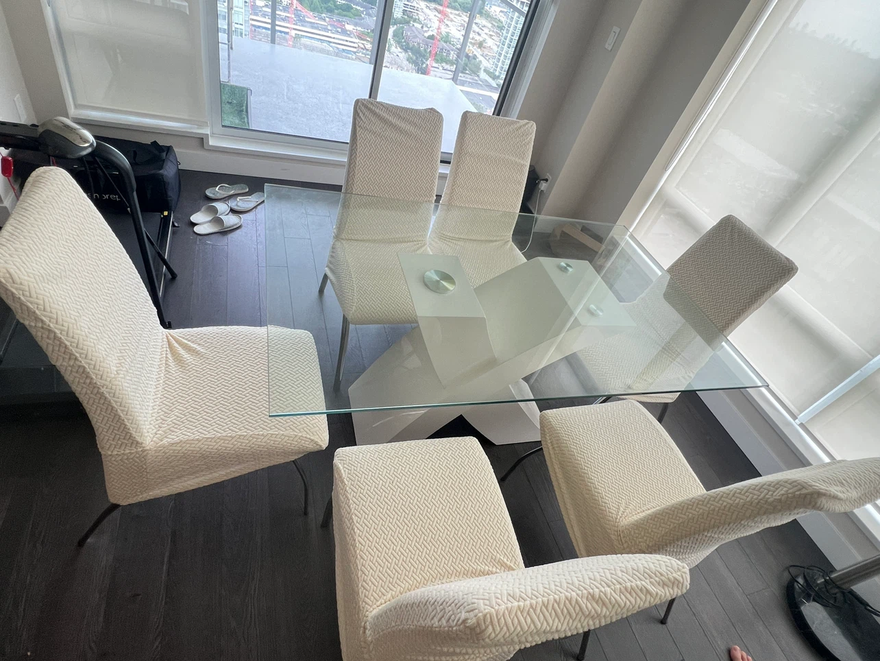 Glass Dining Table with 6 Chairs - photo 3