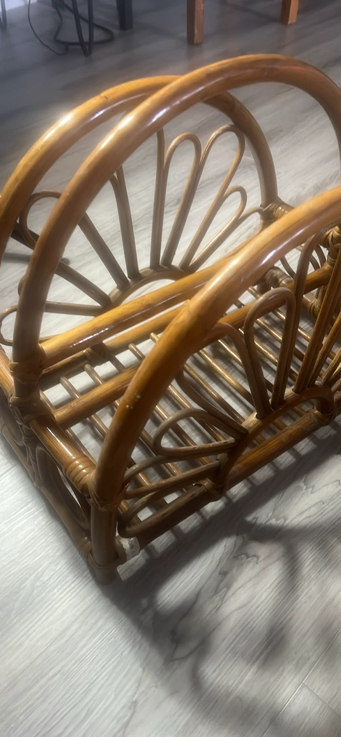 Vintage Bamboo Magazine Rack - photo 3