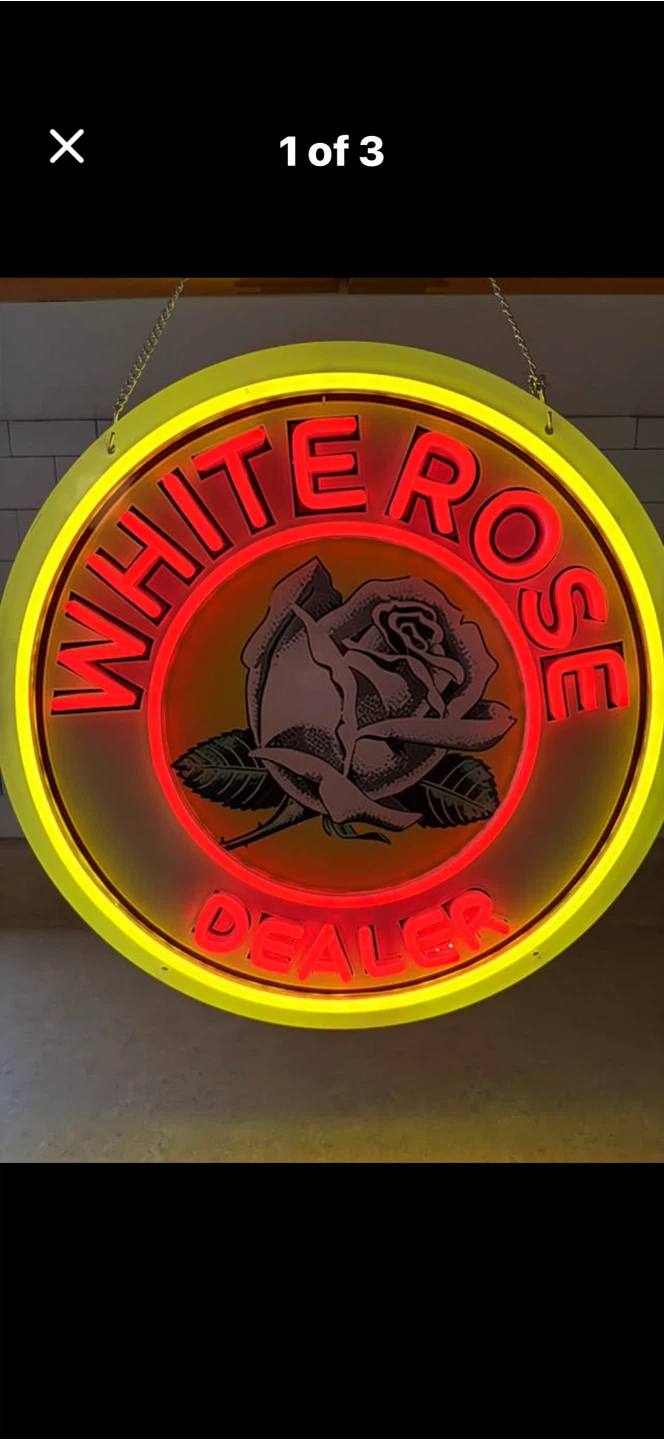 White Rose Dealer Neon Sign