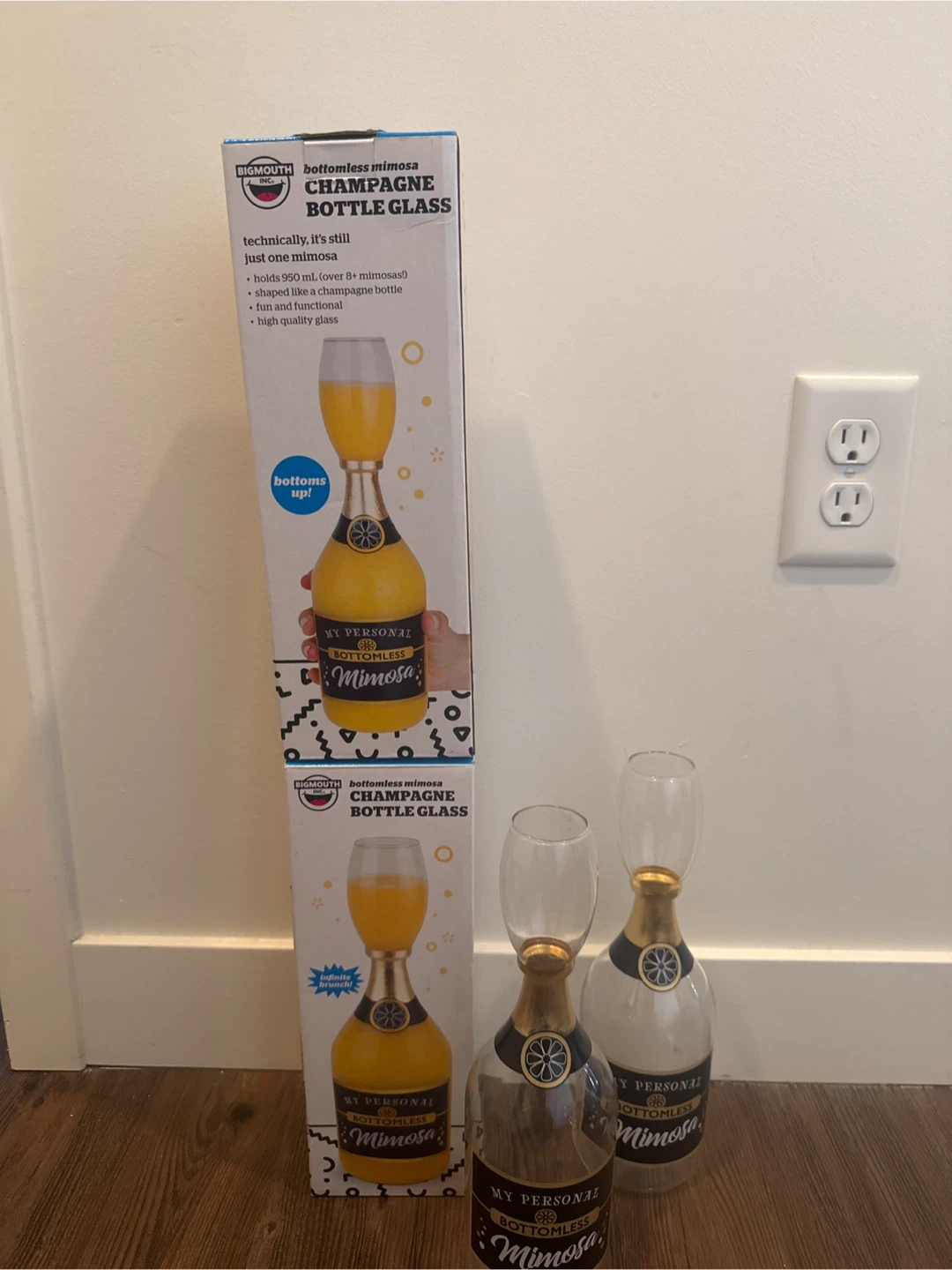 BigMouth Inc. Bottomless Mimosa Champagne Bottle Glass