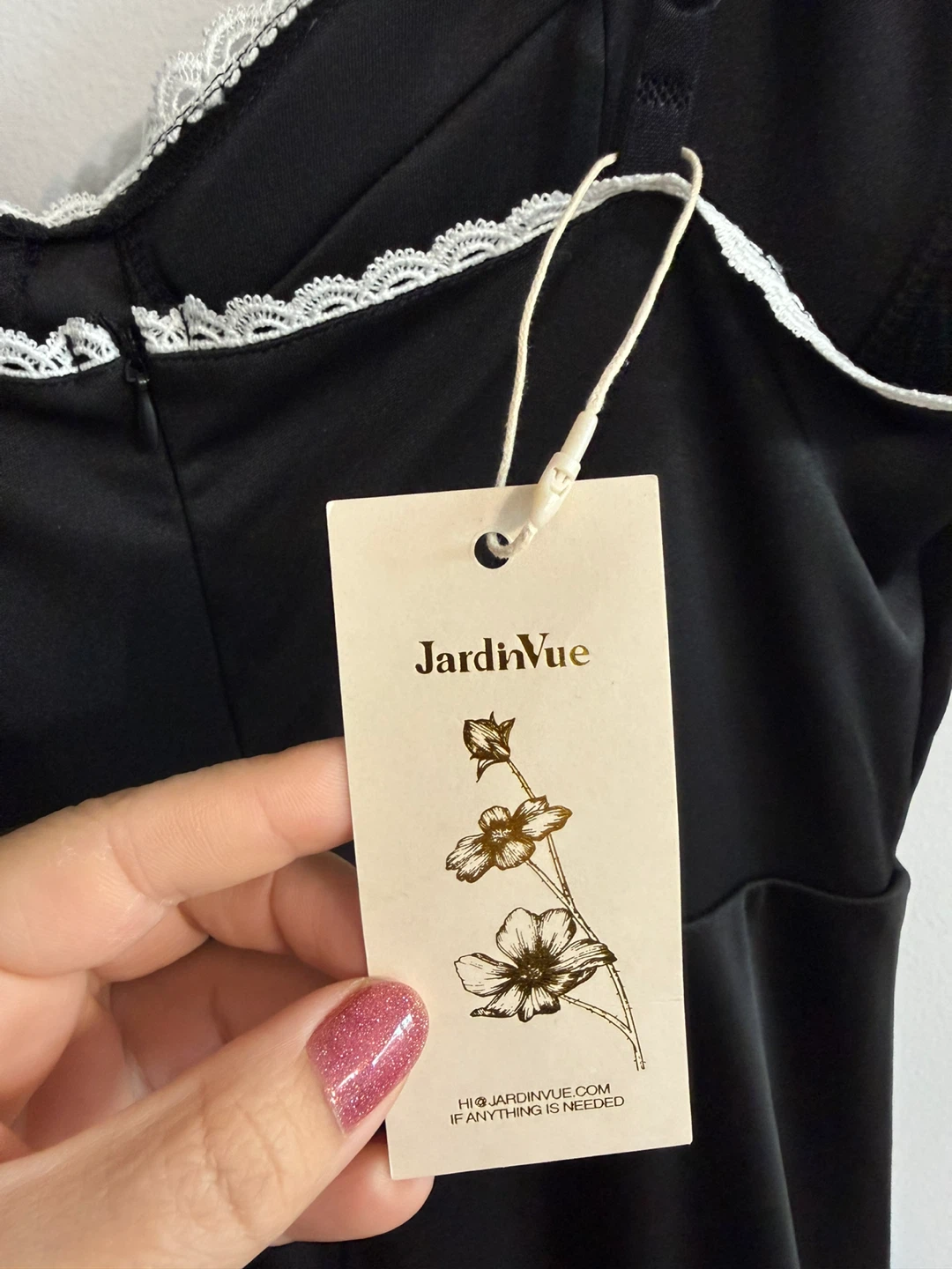 NWT JardinVue Black Lace Trim Dress - photo 3