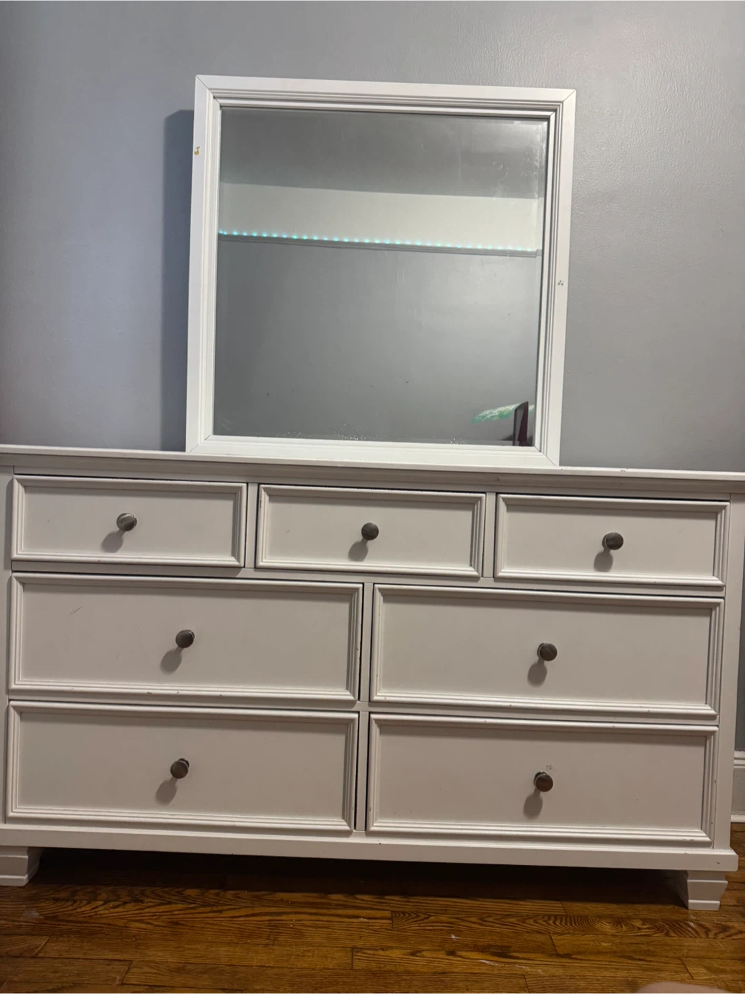 White Dresser with Mirror