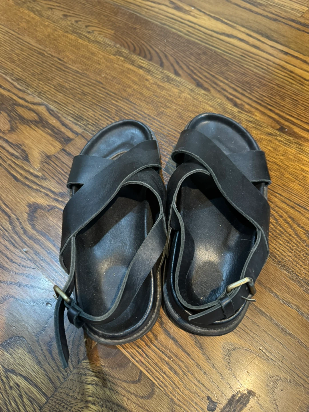 Black Leather Sandals