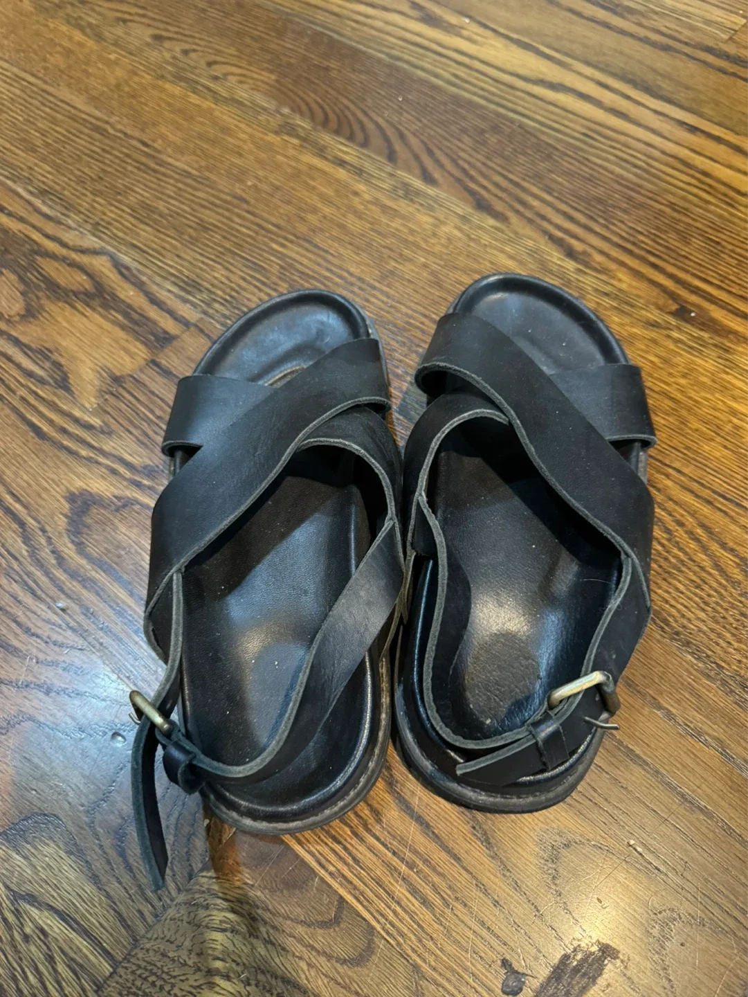 Black Leather Sandals