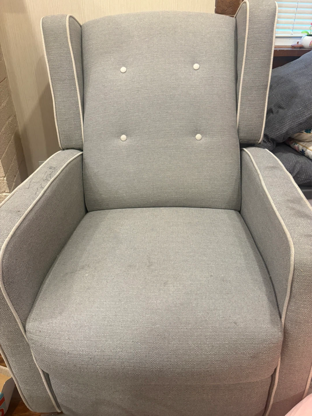 Grey Upholstered Glider Chair - photo 2