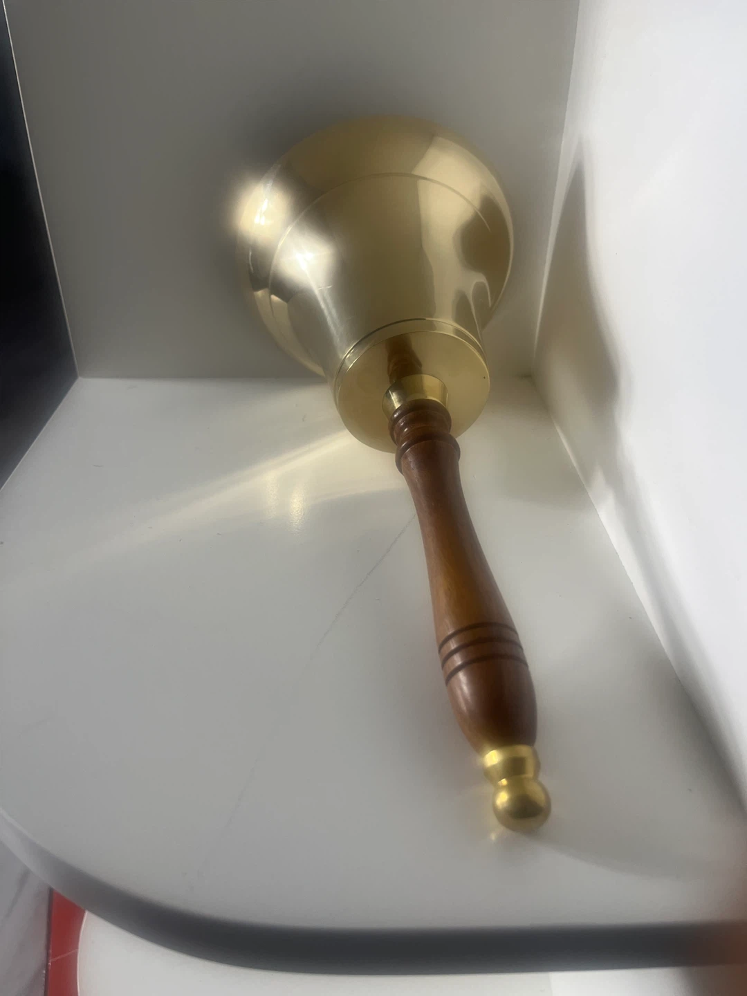 Brass Desk Bell with Wooden Handle