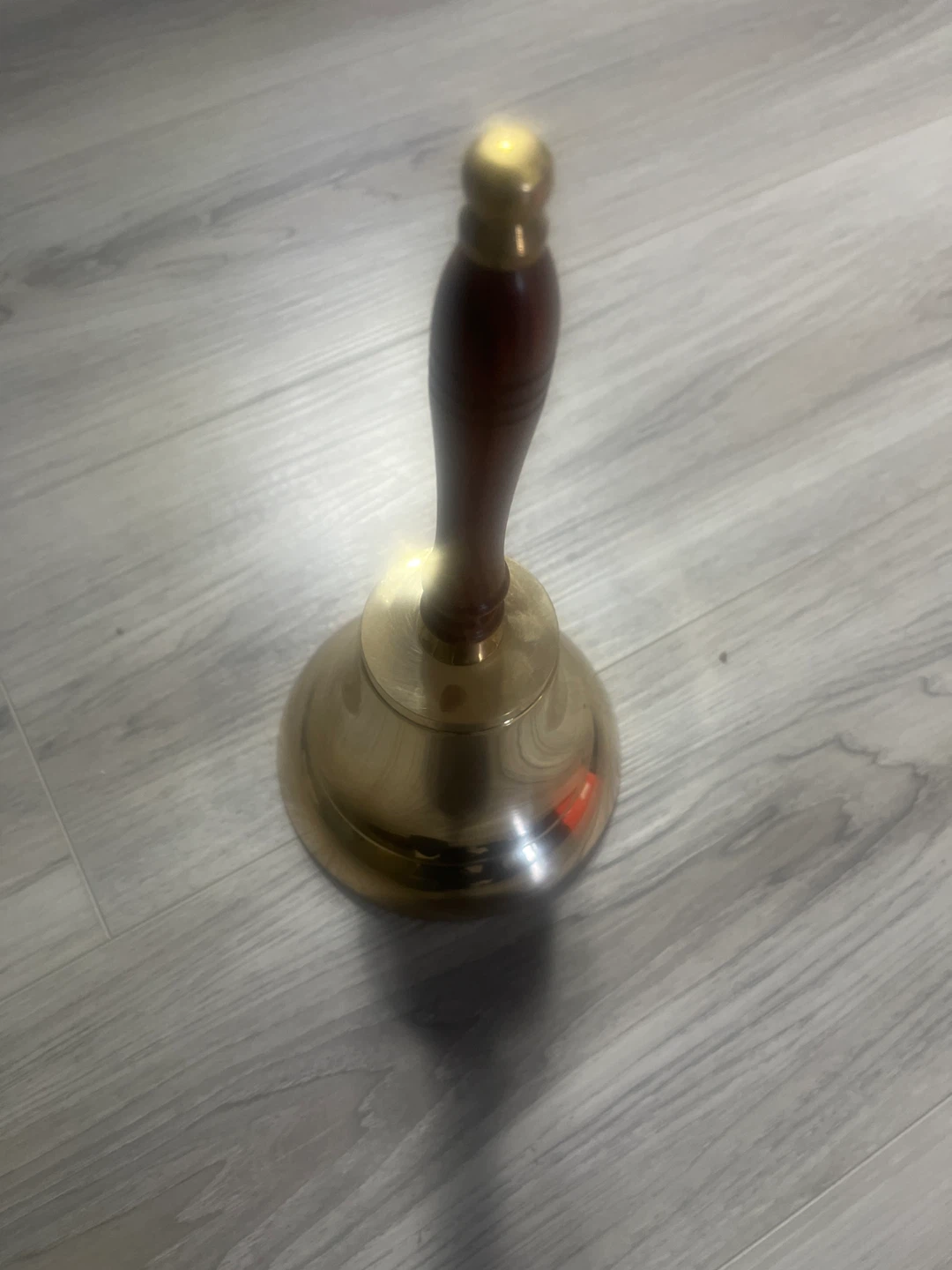 Brass Desk Bell with Wooden Handle - photo 2