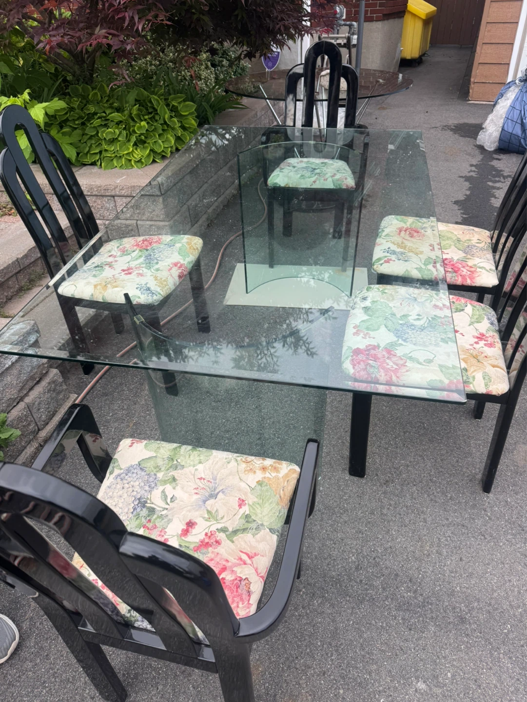 Glass Dining Table Set with 5 Chairs