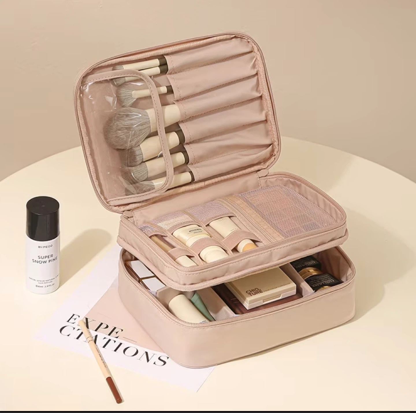 Travel Makeup Bag – Double Layer