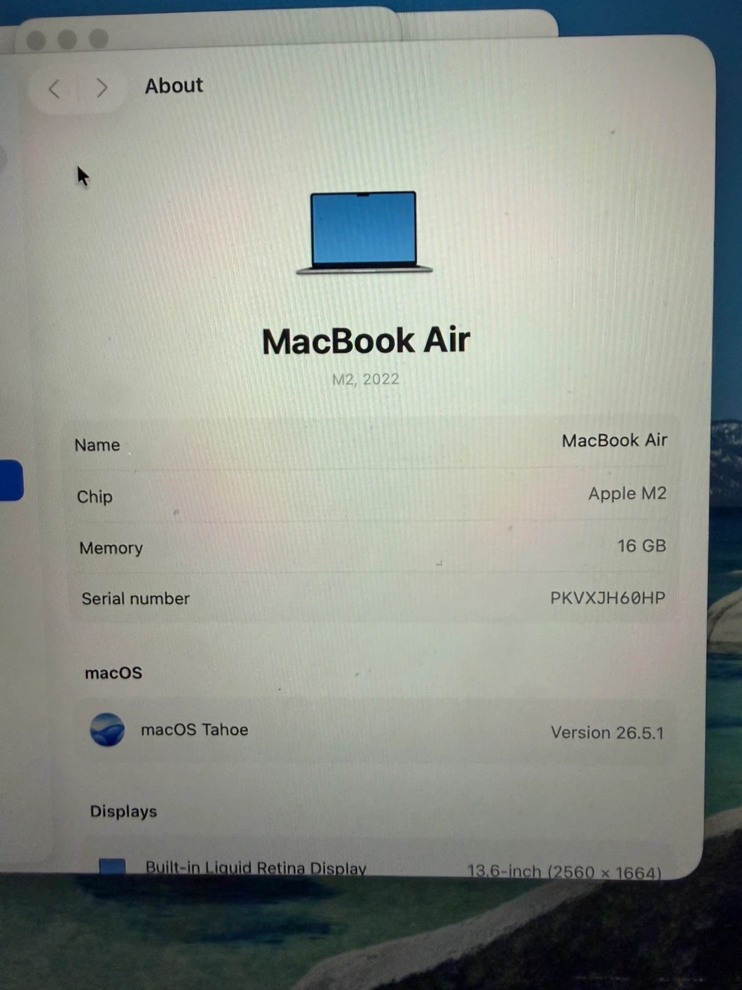 Apple MacBook Air M2 13.6-inch 16GB RAM 256GB Storage
