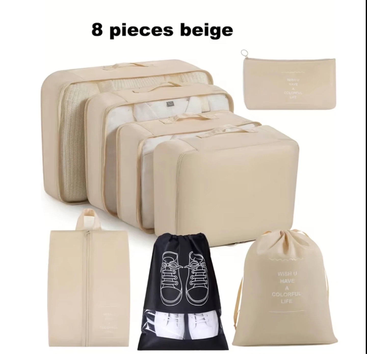 Travel Packing Cubes Set – 8 Pieces