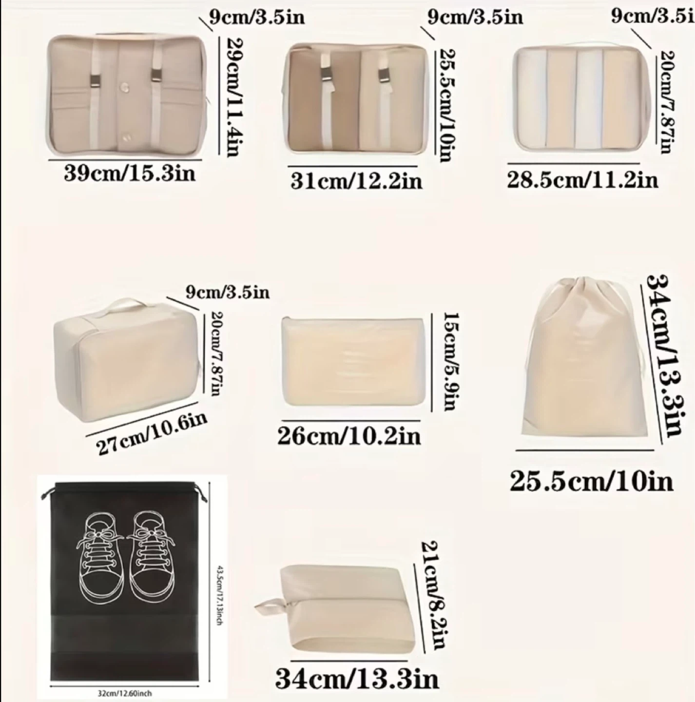 Travel Packing Cubes Set – 8 Pieces - photo 5
