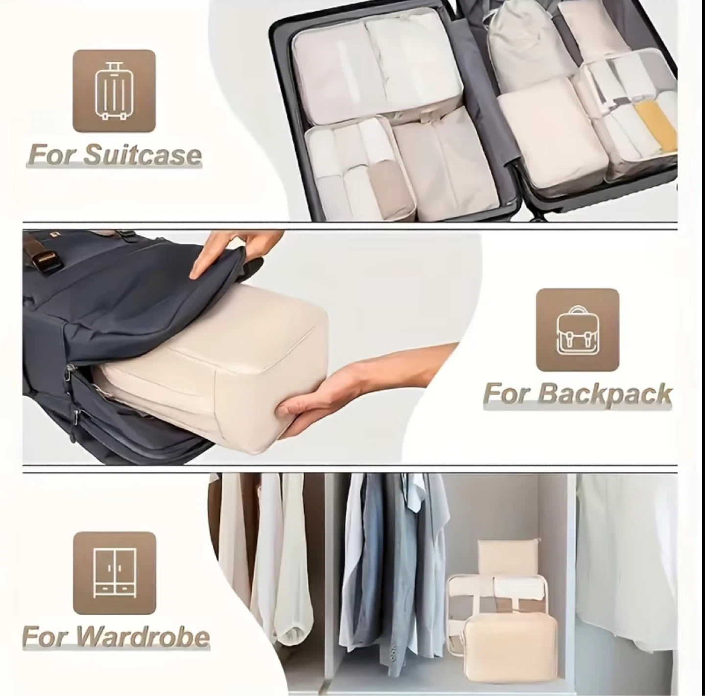 Travel Packing Cubes Set – 8 Pieces - photo 3