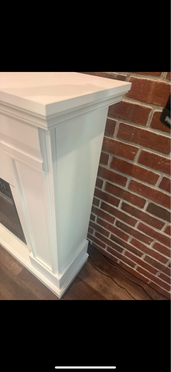 White Electric Fireplace Mantel