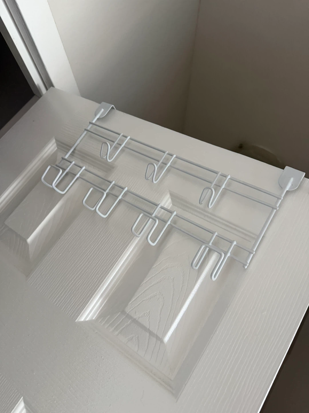 Pair of 2 White Over-the-Door Hook Organizer