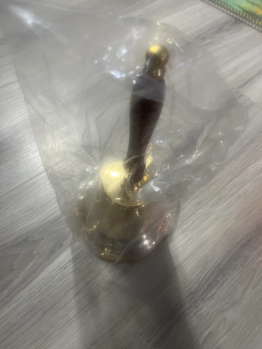 Brass Desk Bell with Wooden Handle - photo 3