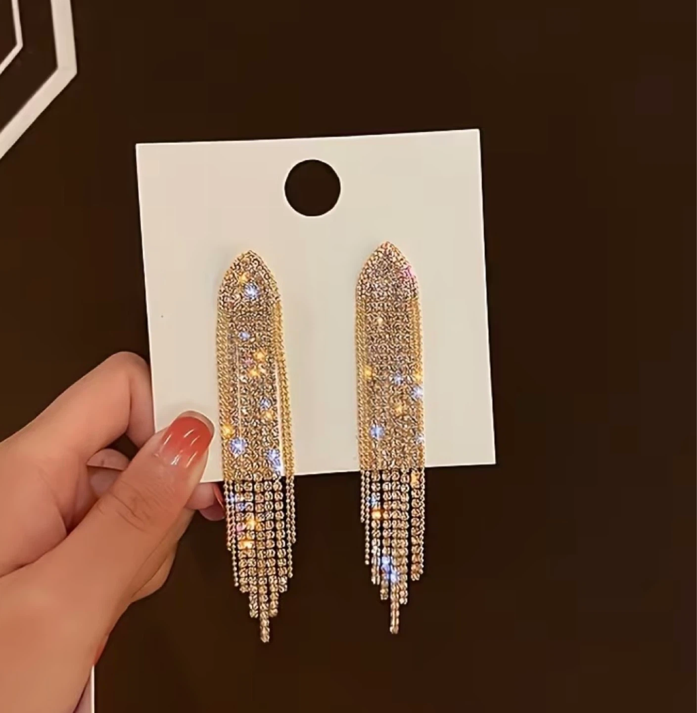 Crystal Tassel Drop Earrings