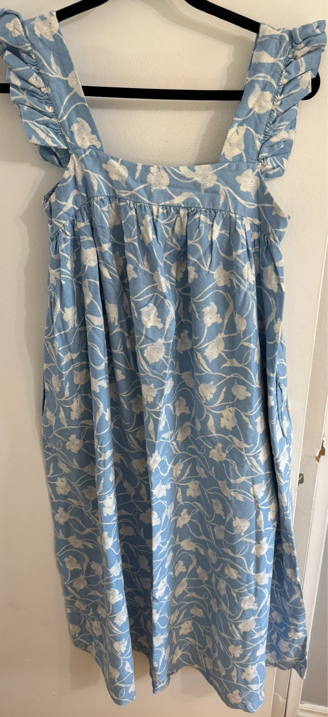 A New Day Floral Dress - Blue & White Size M